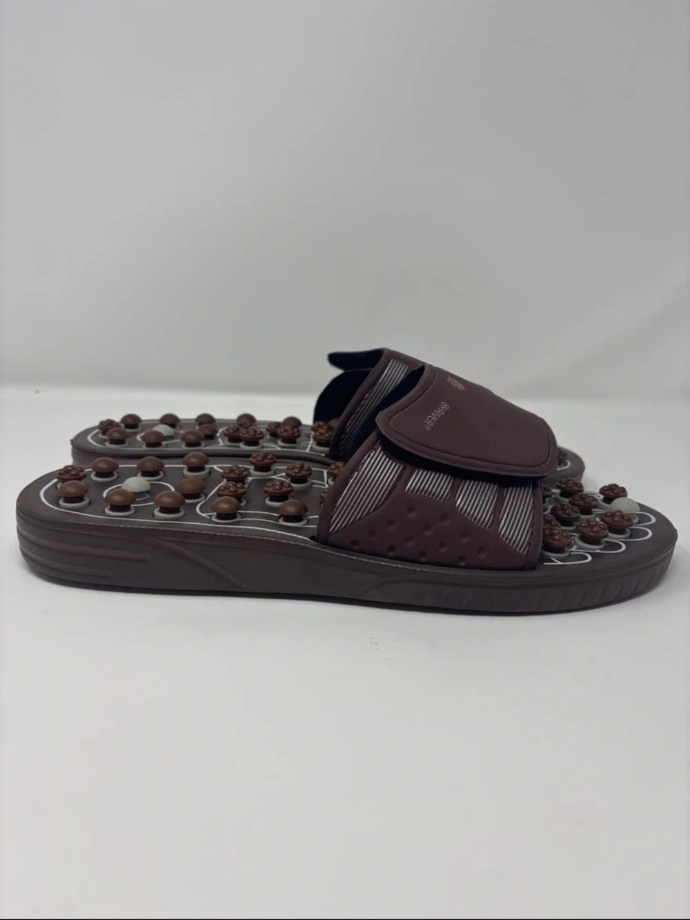 Brown Massage Slide Sandals with Acupressure Nodes XL